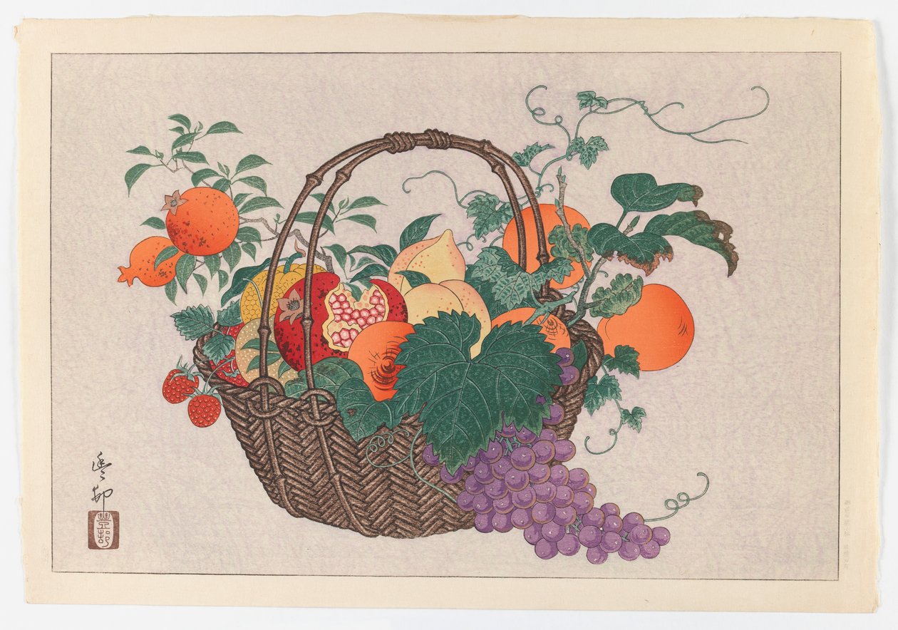 Meyve Sepetli Natürmort, 1930 dolayları (baskı) by Taisu Taisu