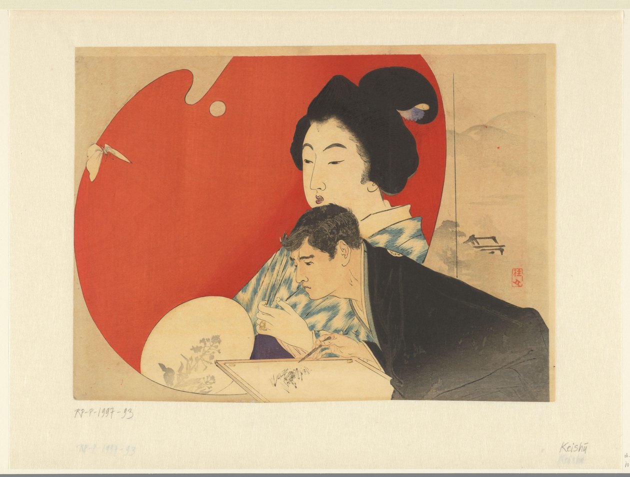 Boyalı bir ekran için ressam by Takeuchi Keishū