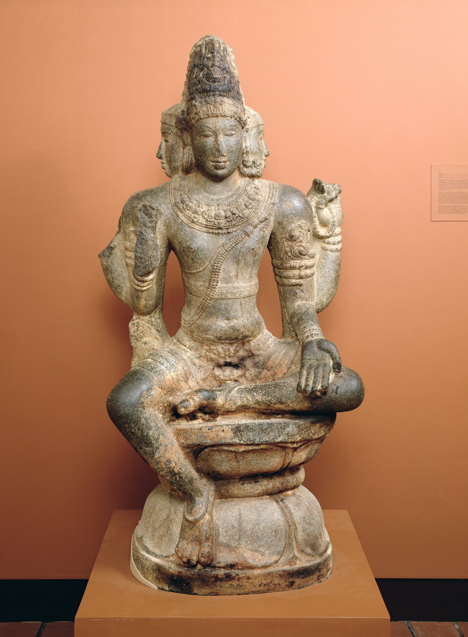 Mahesha veya Brahma olarak Shiva (gesso ve kırmızı pigmentli granit) by Tamil Nadu Tamil Nadu