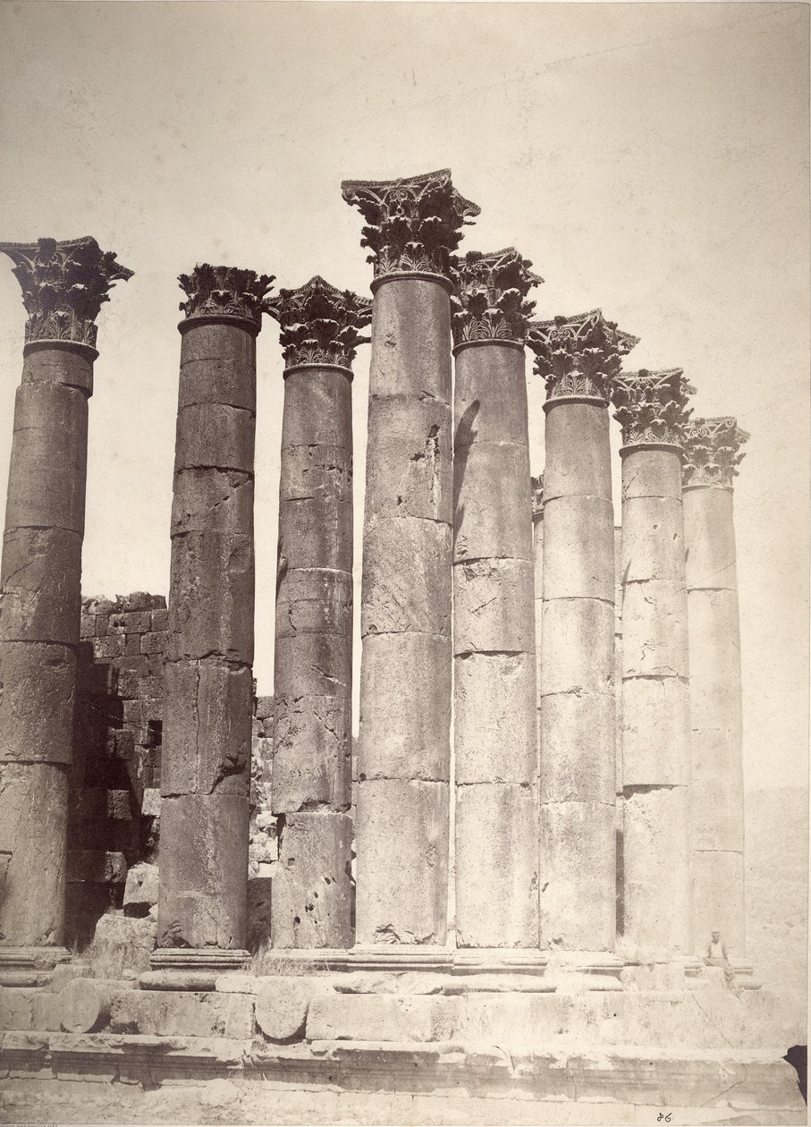 Güneş Tapınağı, Jerash, 1875 by Tancrede Dumas