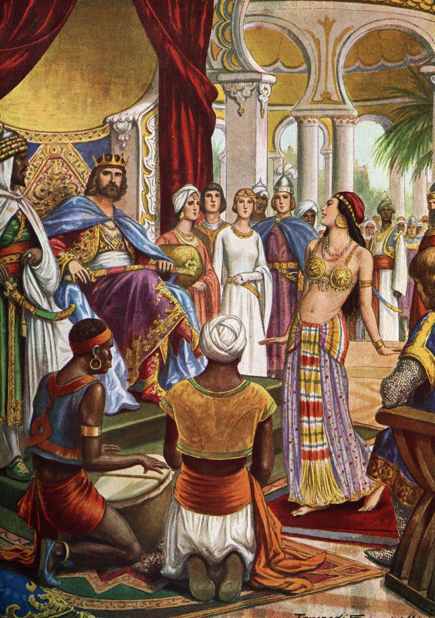 Arap-Norman kültürü: "" Sicilya monarşisinin kurucusu Hauteville'li II. Roger'ın (Ruggero Altavilla) (1097-1154) kraliyet sarayının ihtişamı kendisini surro yapan II. Roger'ın kraliyet sarayı by Tancredi Scarpelli