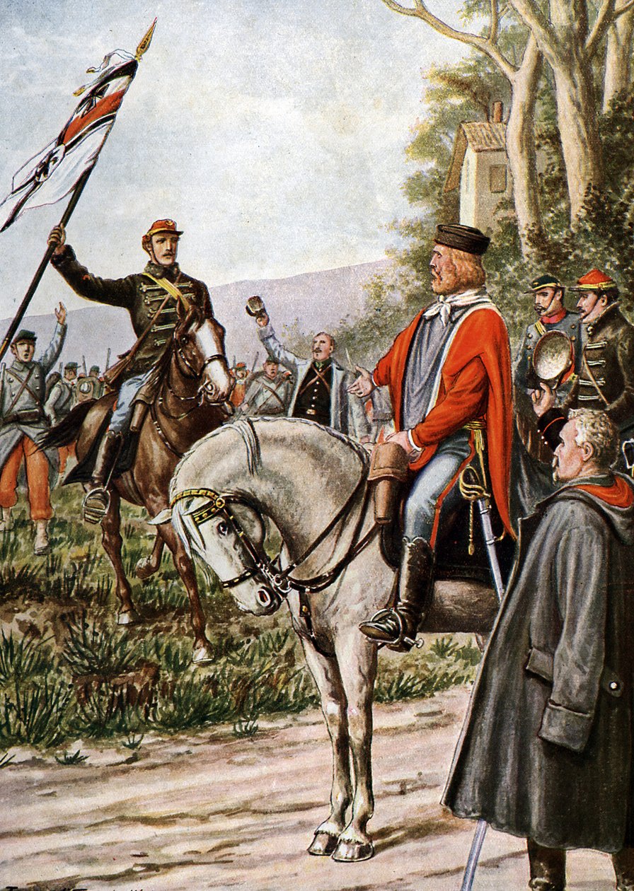 1870 Fransa-Prusya Savaşı: Dijon Savaşları sırasında İtalyan Vatansever Giuseppe Garibaldi by Tancredi Scarpelli