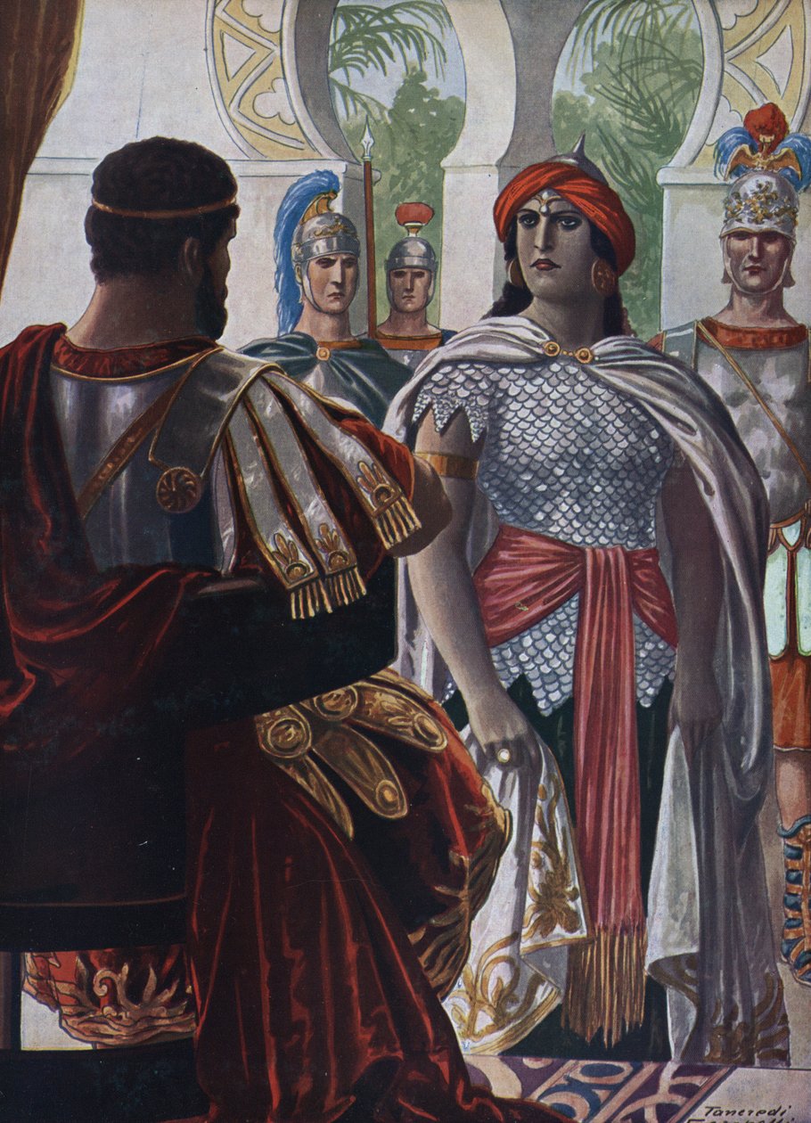 Antik Roma: Palmyra İmparatoru Septimia Bathzabbai Zenobie, Roma İmparatoru Aurelien tarafından ele geçirildi, 272” (Palmyrene imparatorluğunun kraliçesi Zenobia, Roma imparatoru Aurelian