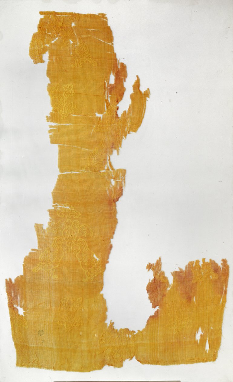Çiçek motifleri ve mandalina ördekleri (ipek tül batik) desenli malzeme parçası by Tang Dynasty Chinese School