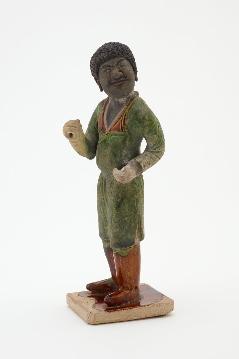Damat, c.700-750 (kurşun-silikat sırlı ve boyalı detaylı toprak kap) by Tang Dynasty Chinese School