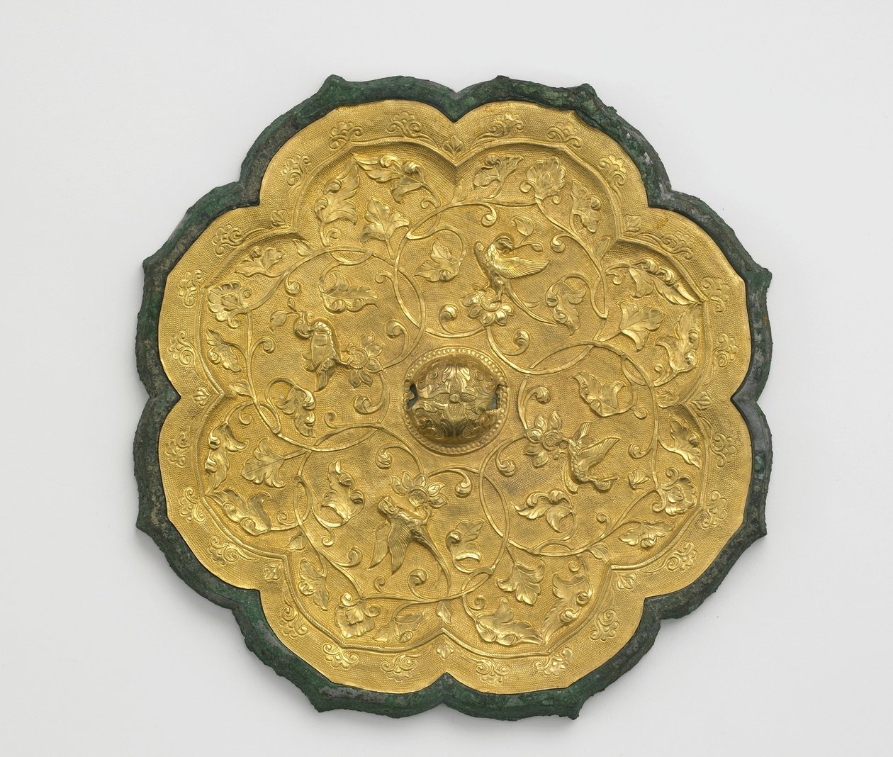 Mirror (bronze and gold) by Tang Dynasty Chinese School