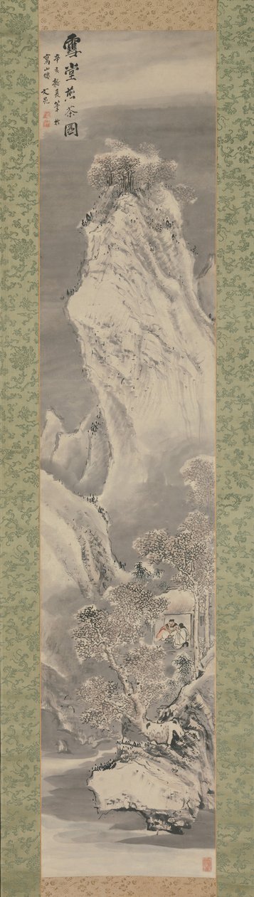 Karla Kaplı Bir Kulübede Çay Demlemek, 1791. by Tani Buncho