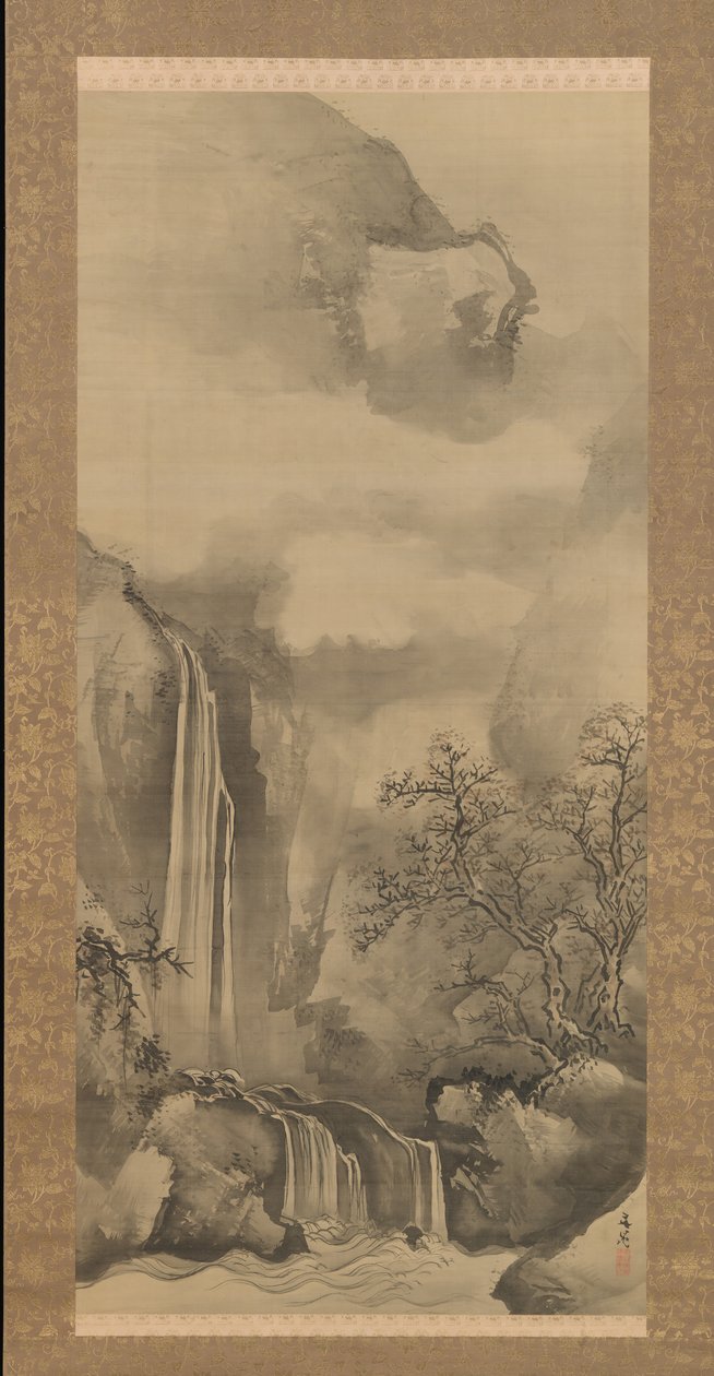 Şelaleli Manzara, 1828. by Tani Buncho