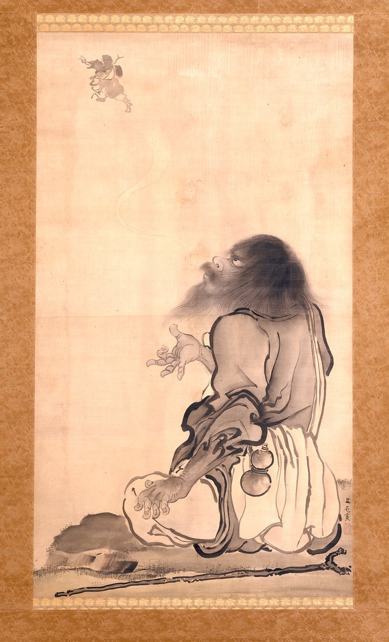 Li Tieguai (ipek üzerine mürekkep ve açık renk) by Tani Buncho