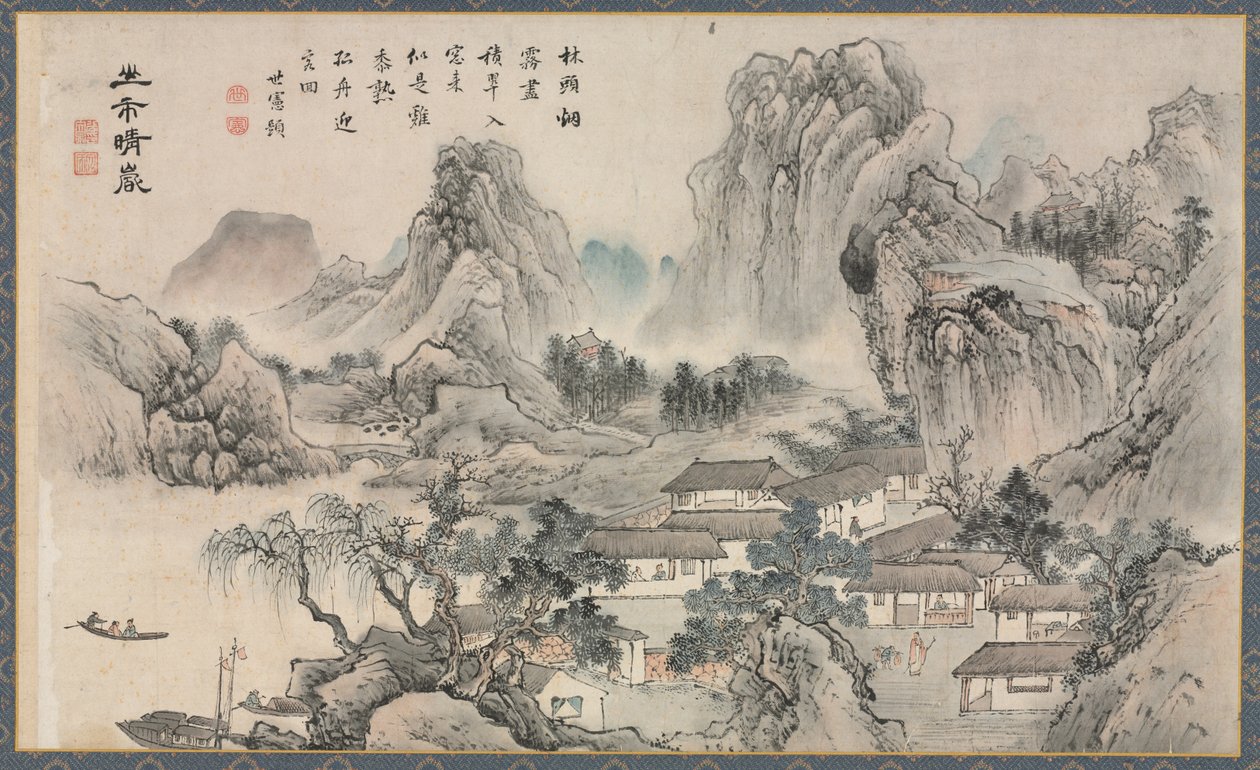 Xiao ve Xiang Nehirlerinin Manzaraları by Tani Buncho