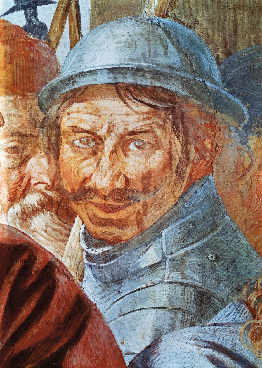 Savaşçının başı, freskten detay, Antonio d