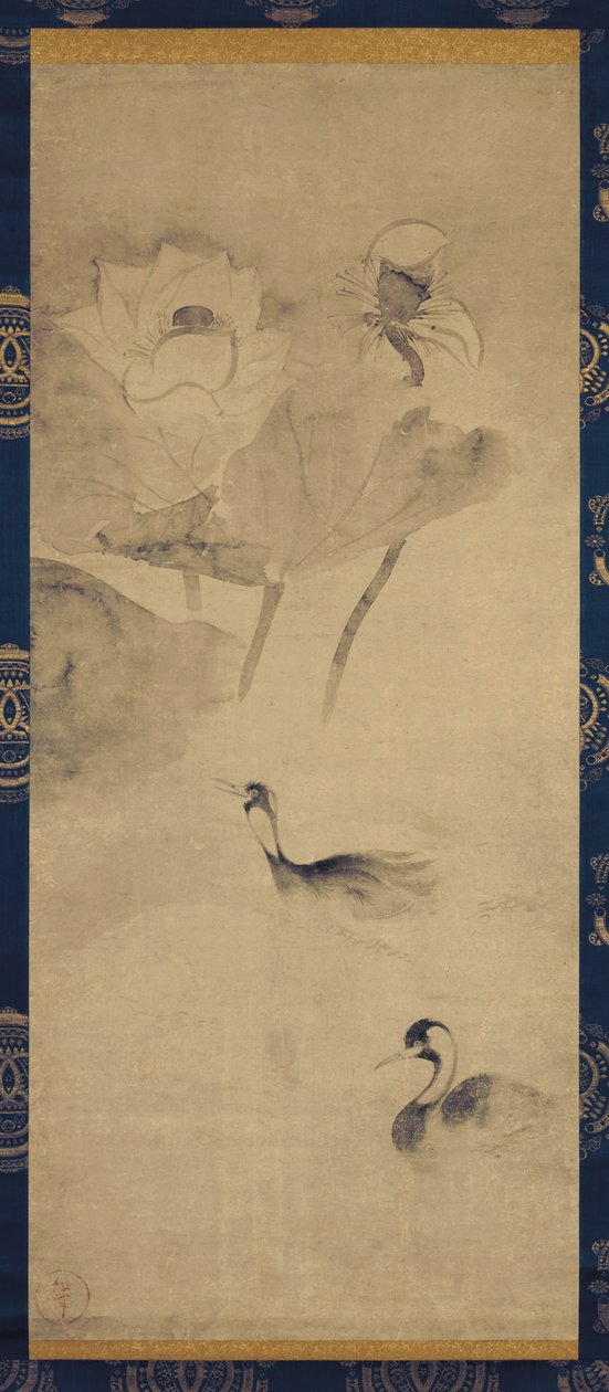 Lotus Göleti Su Kuşları by Tawaraya Sotatsu