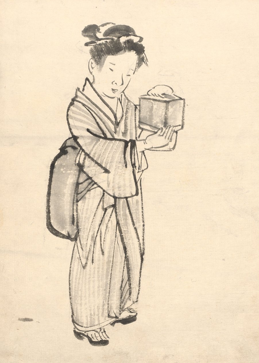 Kriket Kafesi Tutan Kız by Tawaraya Sōri