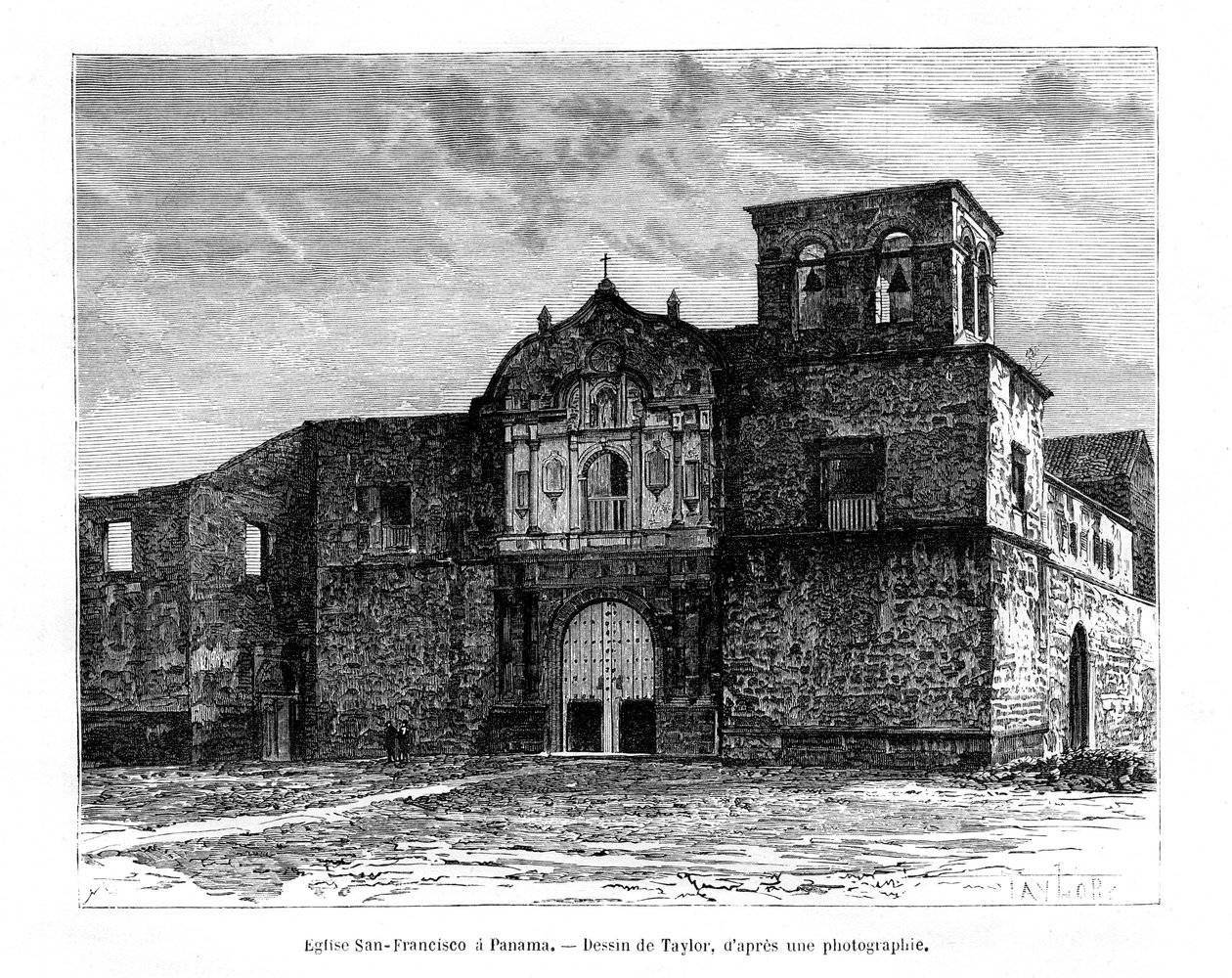 San Francisco Kilisesi, Panama, Orta Amerika, 19. yüzyıl by Taylor