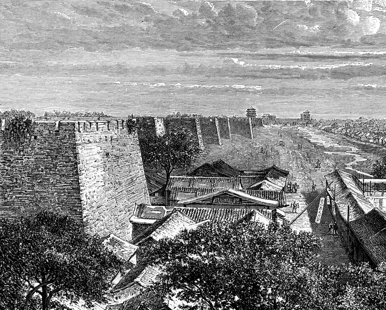 Pekin eski şehir surları, Çin, 19. yüzyıl by Taylor
