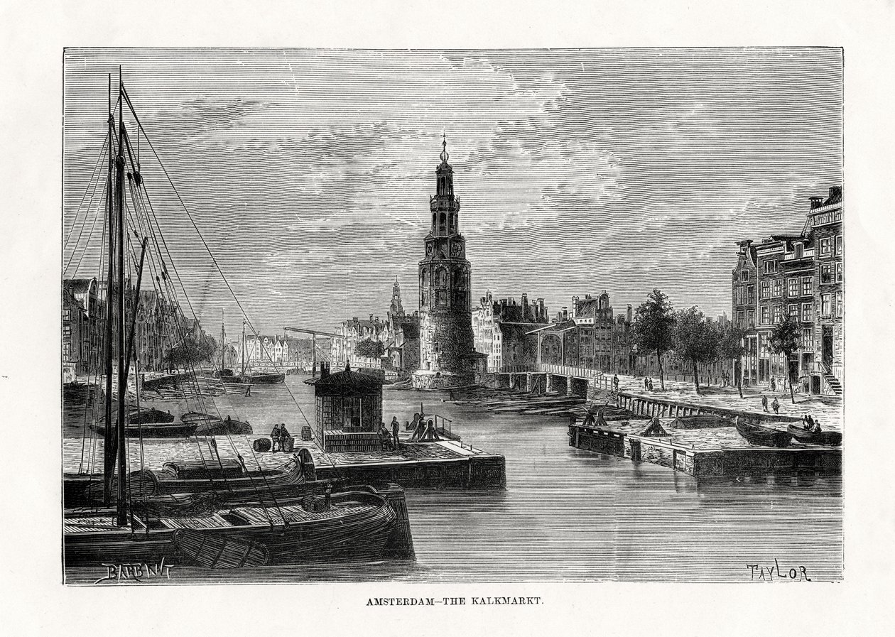 Kalkmarkt, Amsterdam, Hollanda, 1879 by Taylor