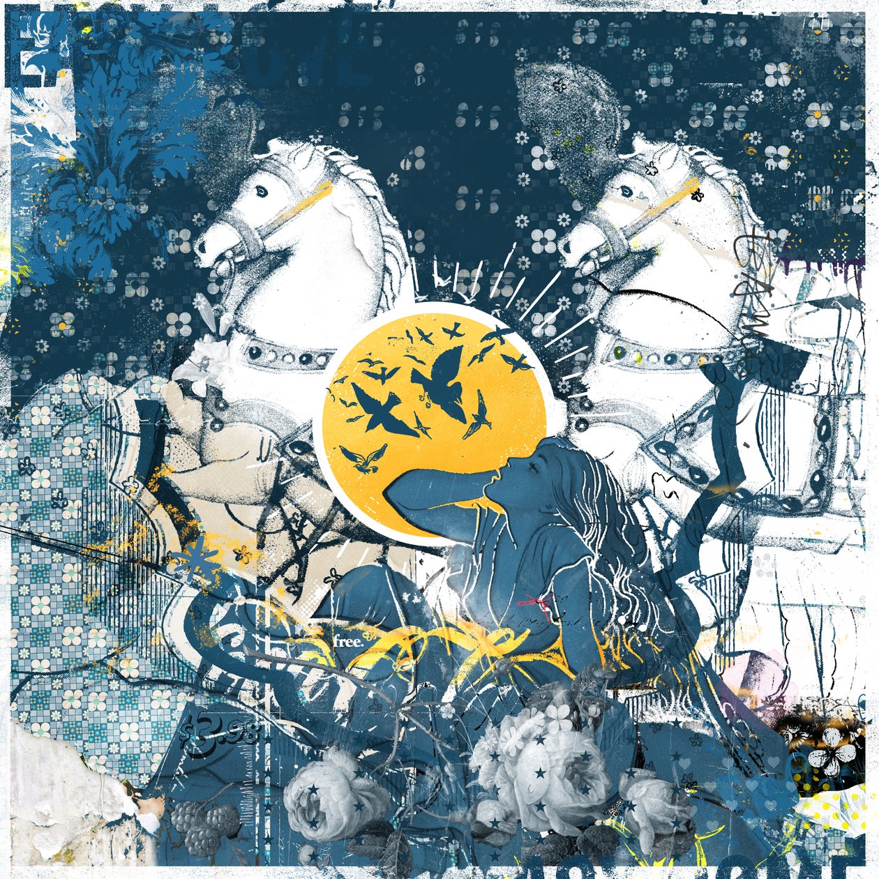 Gösteriş Düşleri, 2017 (Tuval üzerine kolaj) by Teis Albers