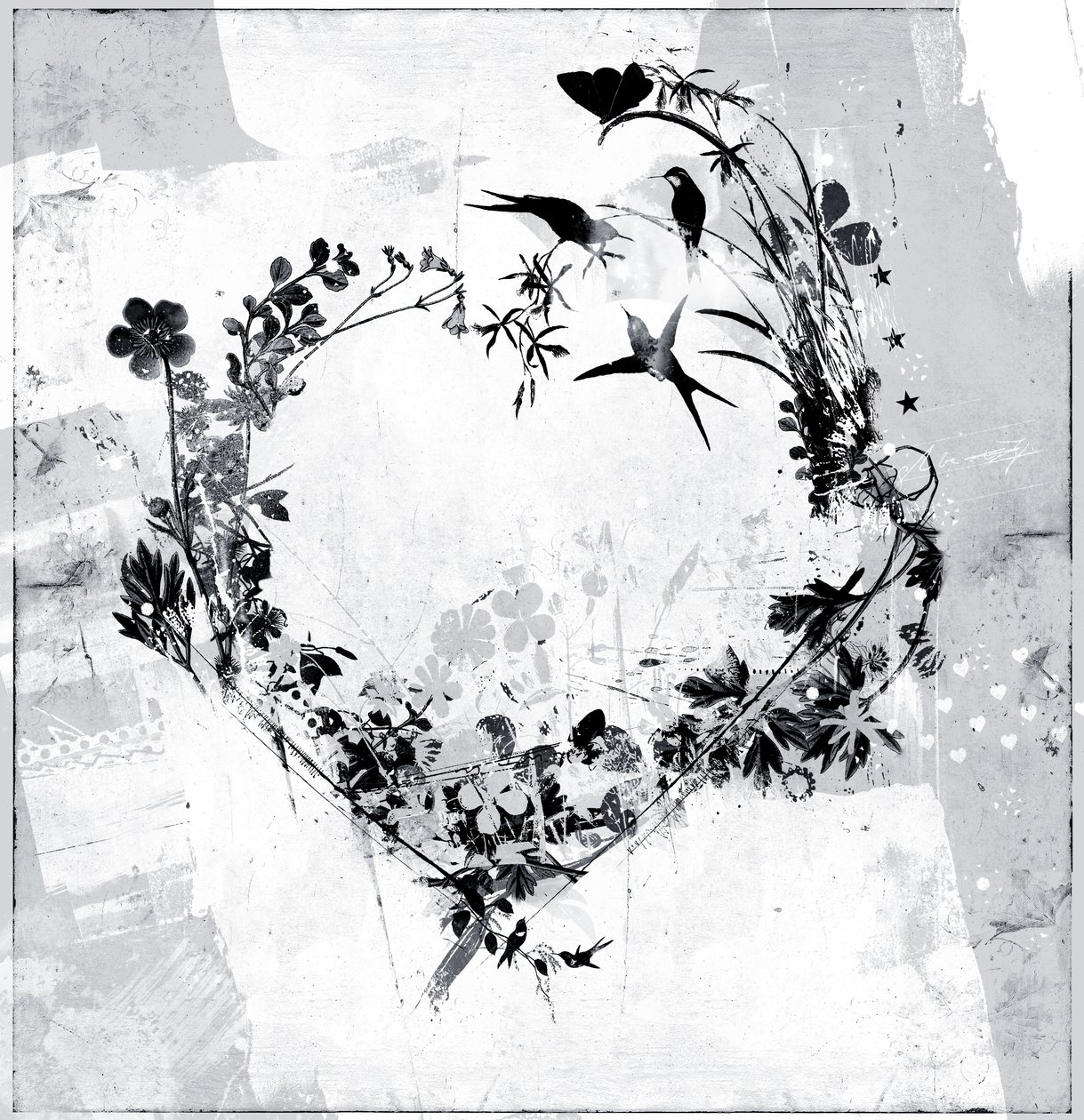 Flower Heart, 2015 (tuval üzerine karışık teknik) by Teis Albers