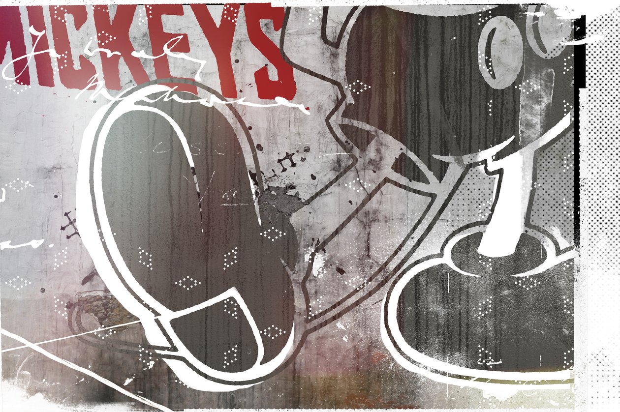 Mickey'ler, 2016 (Tuval üzerine kolaj) by Teis Albers