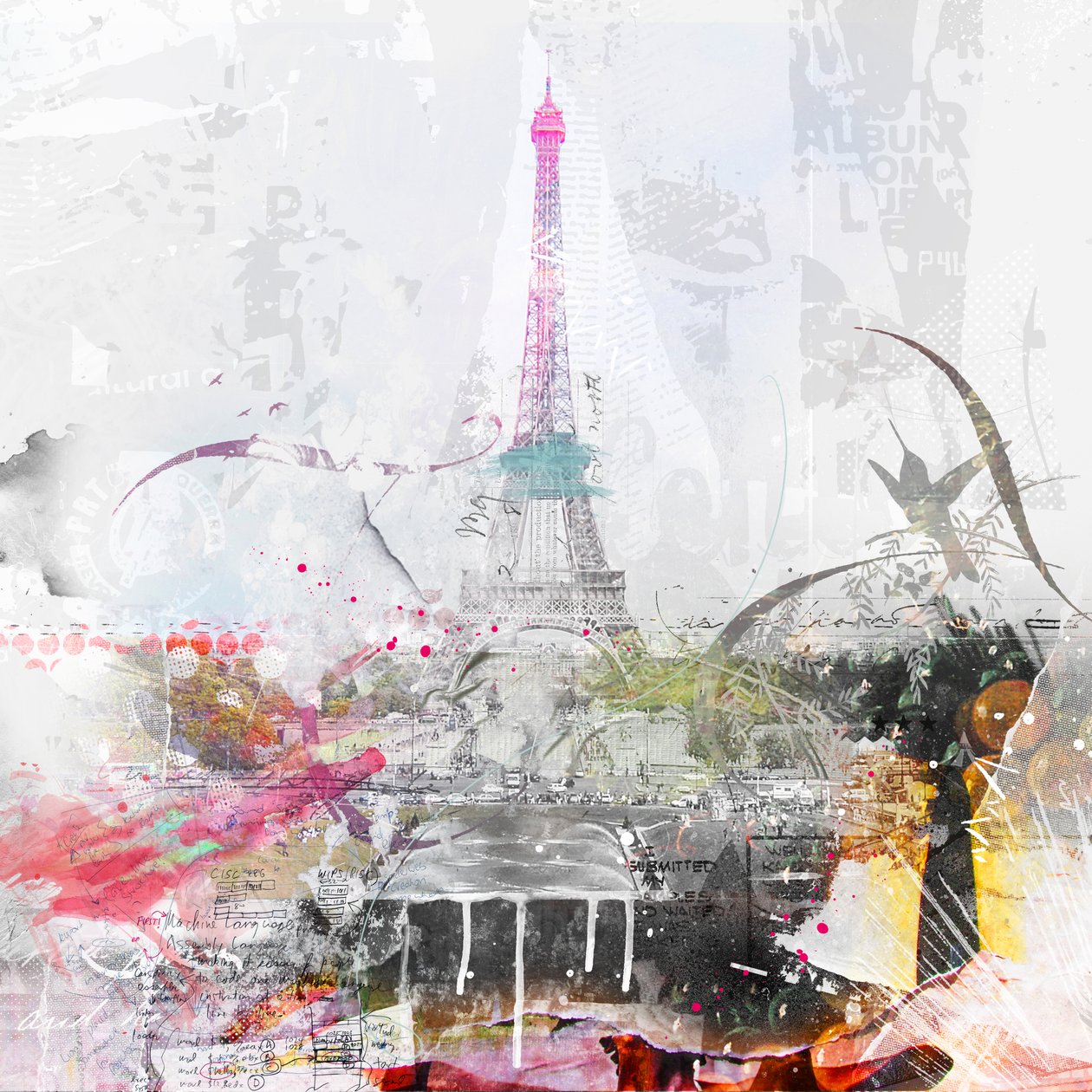 Paris, 2014 (Tuval üzerine kolaj) by Teis Albers