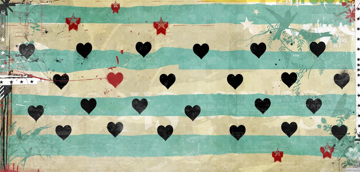 Rows of Hearts, 2016 (Tuval üzerine kolaj) by Teis Albers