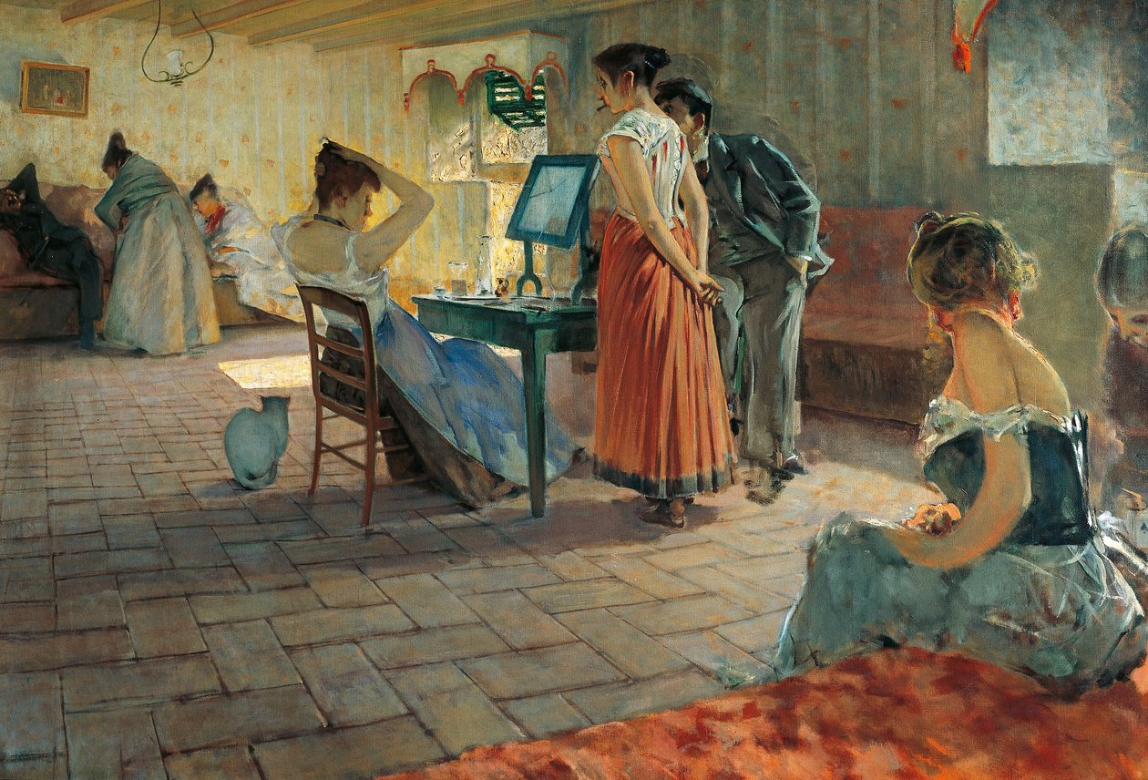 sabah tuvaleti by Telemaco Signorini