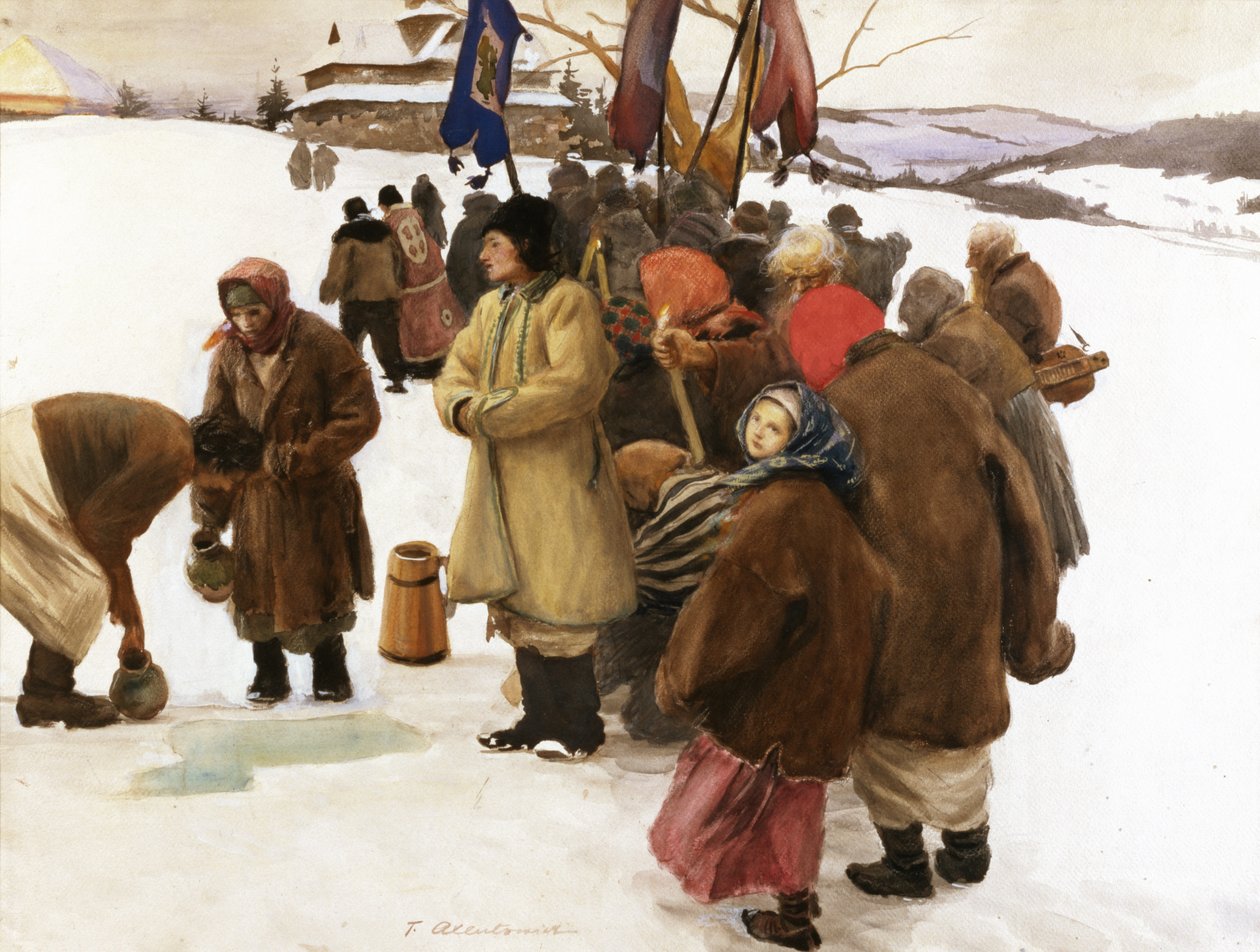 Doğu Karpatlar'da Ortodoks Noeli: Suyun Kutsaması by Teodor Axentowicz