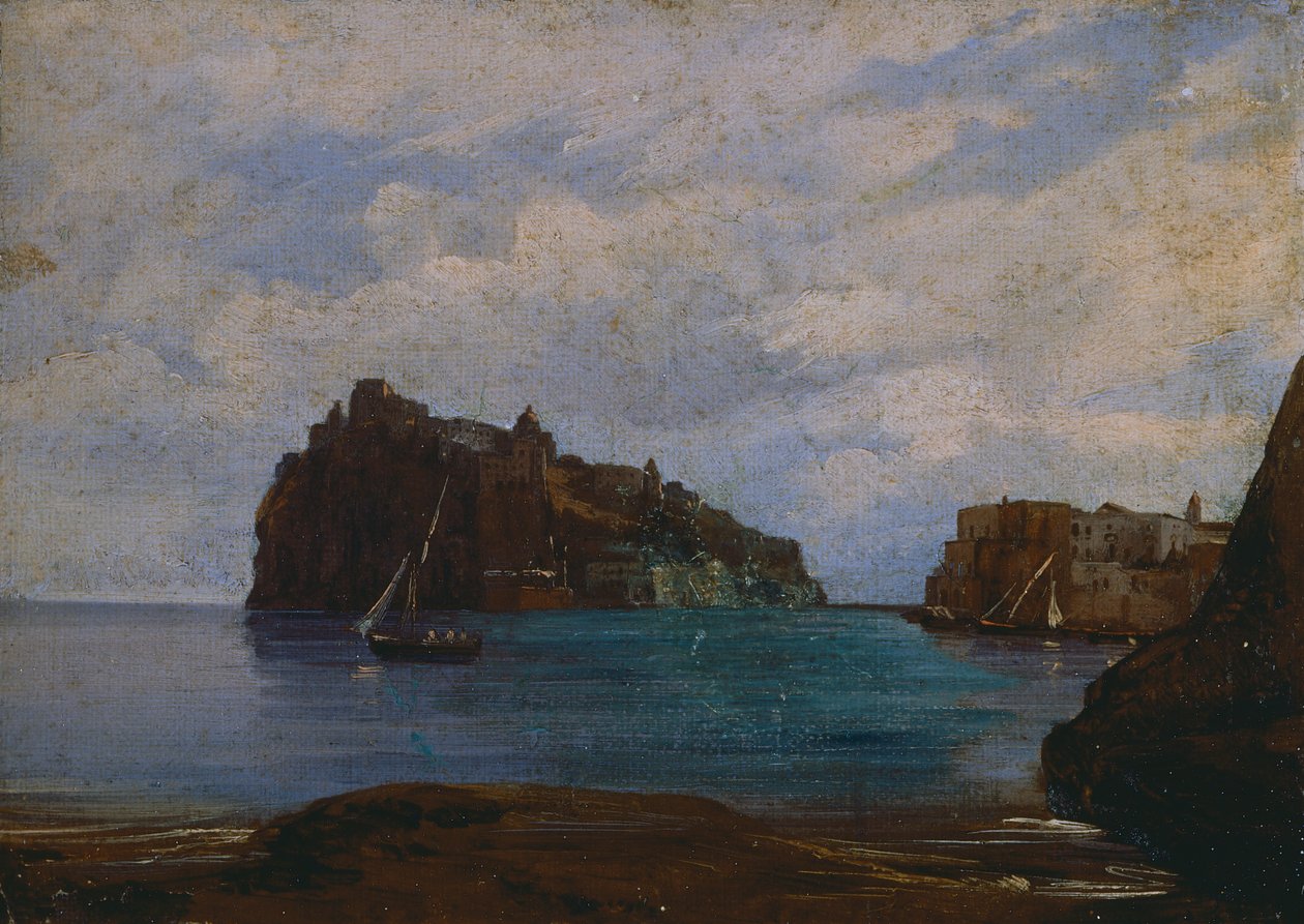 Aragon Kalesi Ischia (tuval üzerine yağlı boya) by Teodoro Duclere