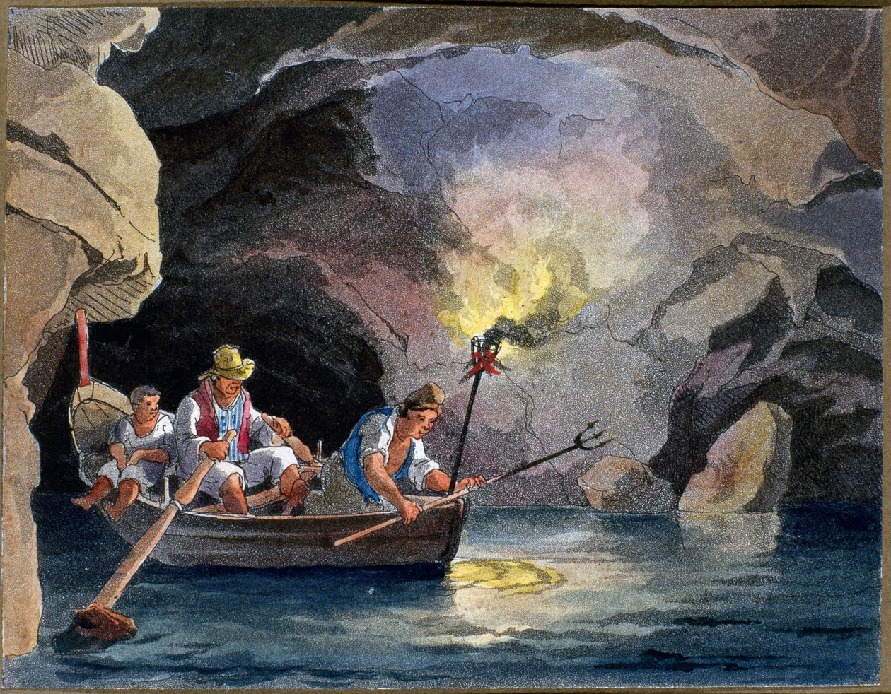 Gece balıkçılığı, 1830 dolayları (aquatint) by Teodoro Guglielmo Witting