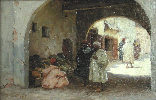Bir karpuz satıcısı, Kuzey Afrika (tuval üzerine yağlı boya) by Terrick Williams