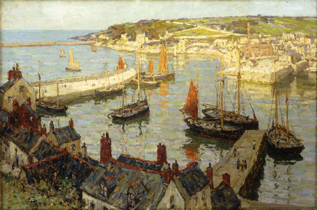 Brixham Limanı (tuval üzerine yağlı boya) by Terrick Williams