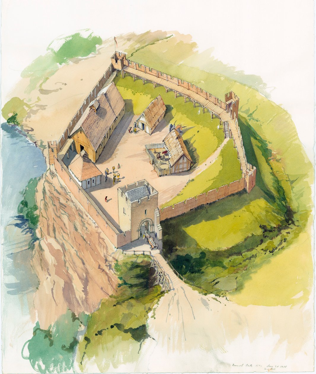 Barnard Kalesi, Durham, c1100 by Terry Ball