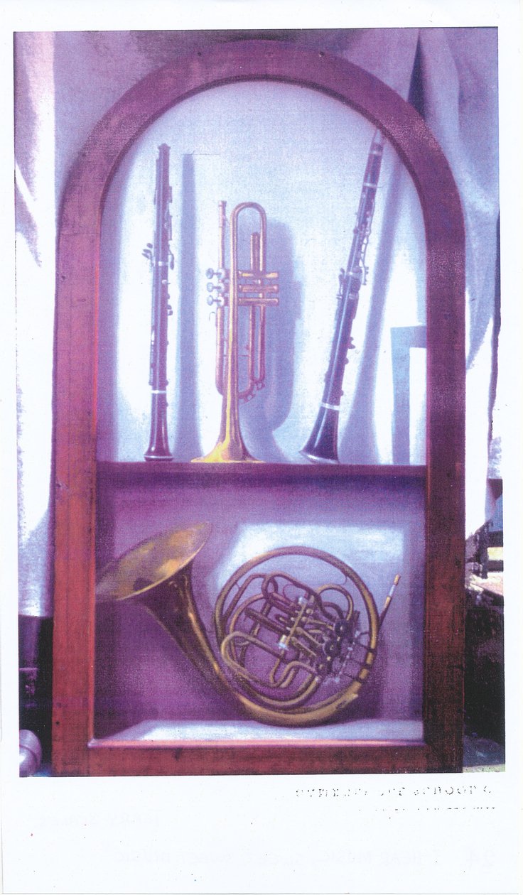 I Hear Music, Sweet Music (1985) panel üzerine yağlı boya by Terry Scales