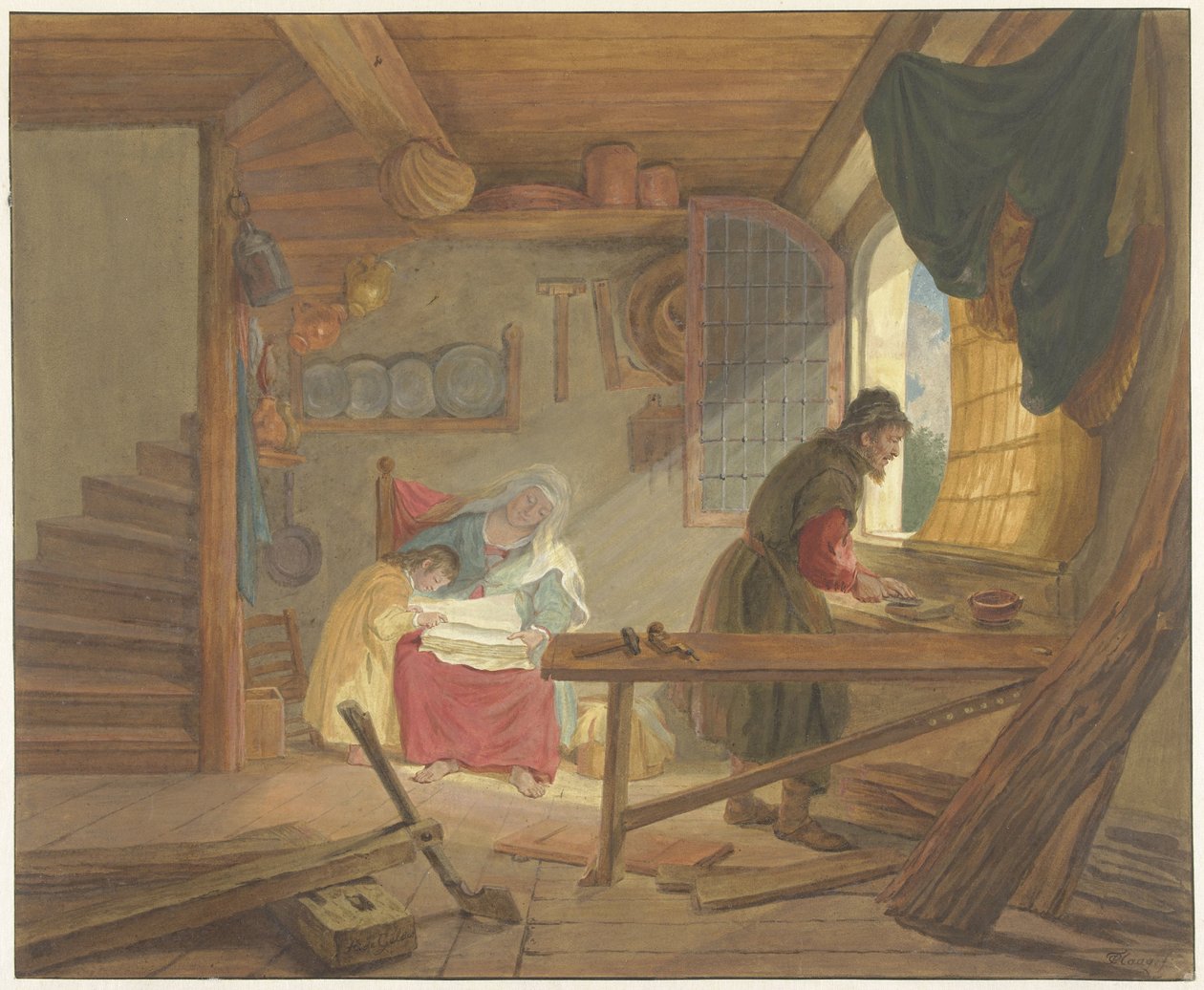 Joseph'in Atölyesinde Kutsal Aile by Tethart Philip Christian Haag
