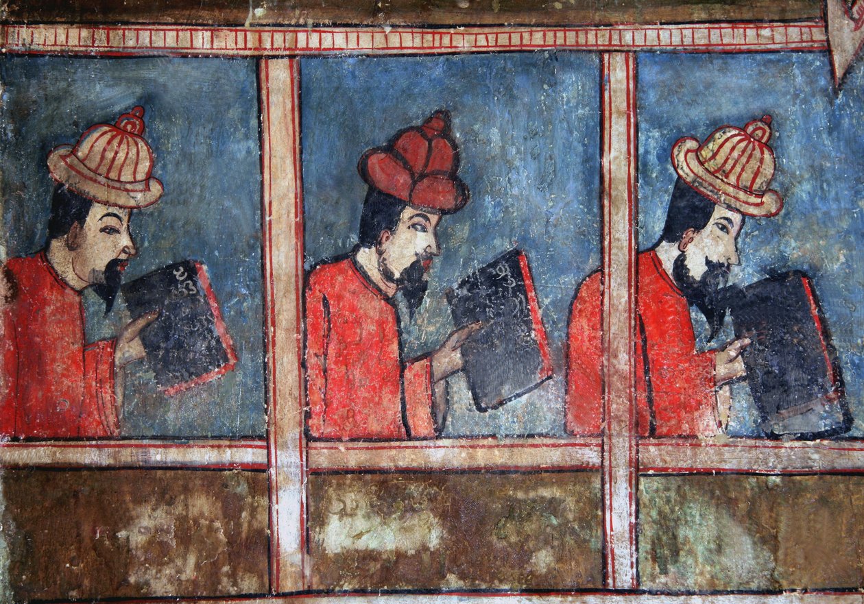 Çinli Tüccarların Detayı (duvar resmi) by Thai School