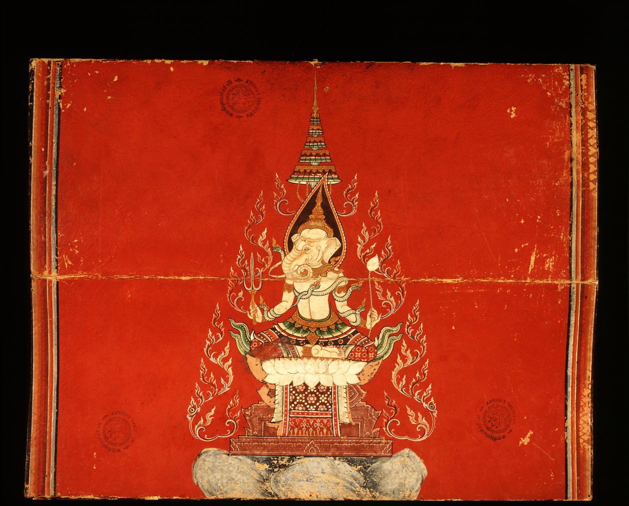 Fil eğitimi üzerine Ganesh el yazması (kağıt üzerinde wc) by Thai School