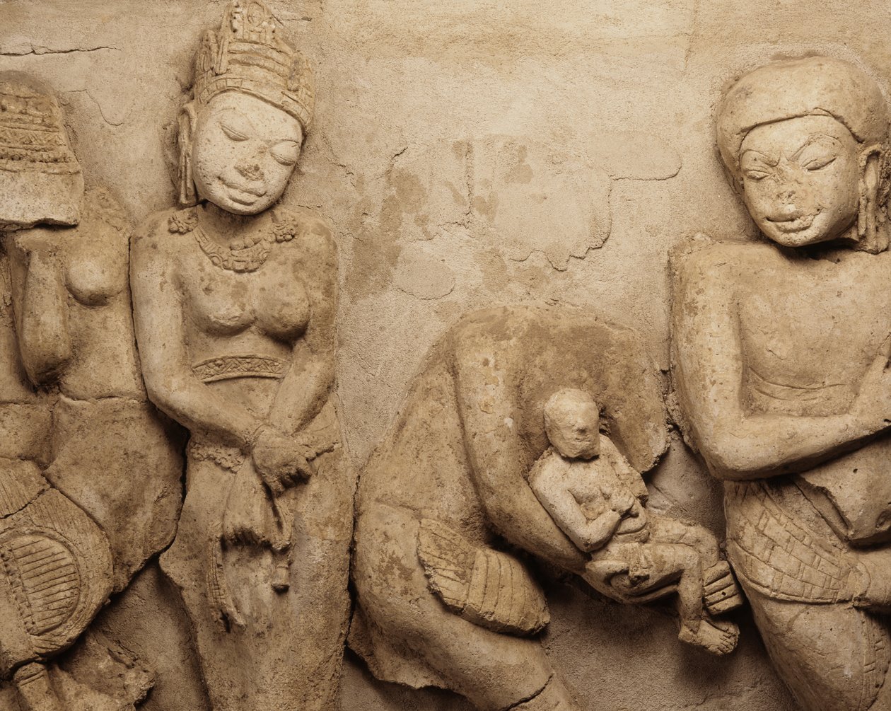 Rölyef, Chedi Chula Pathom, Dwaravati Okulu