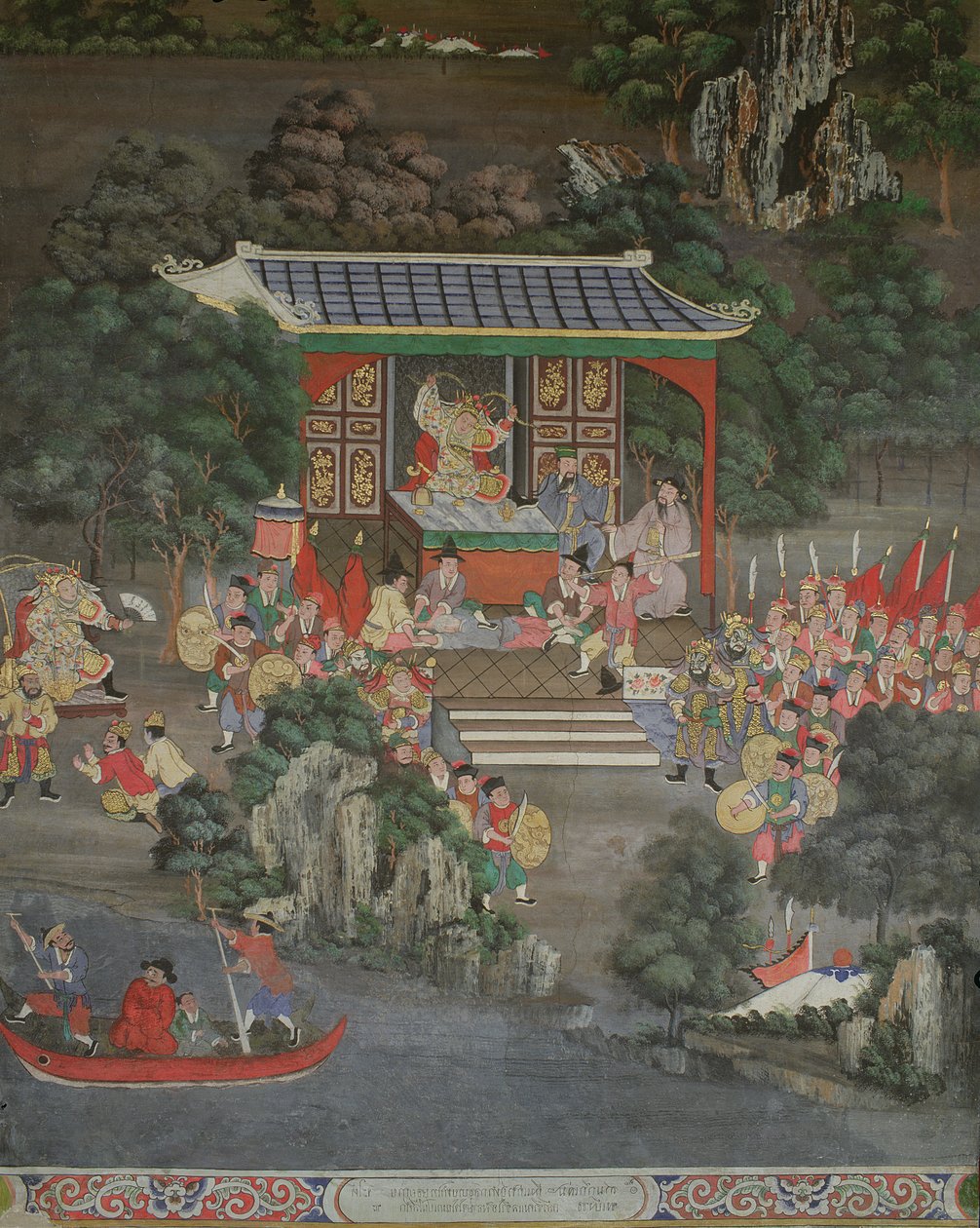 Çin etkisi ile sahne, Sala Geng, Wat Bowonniwet Vihara, Bangkok by Thai School