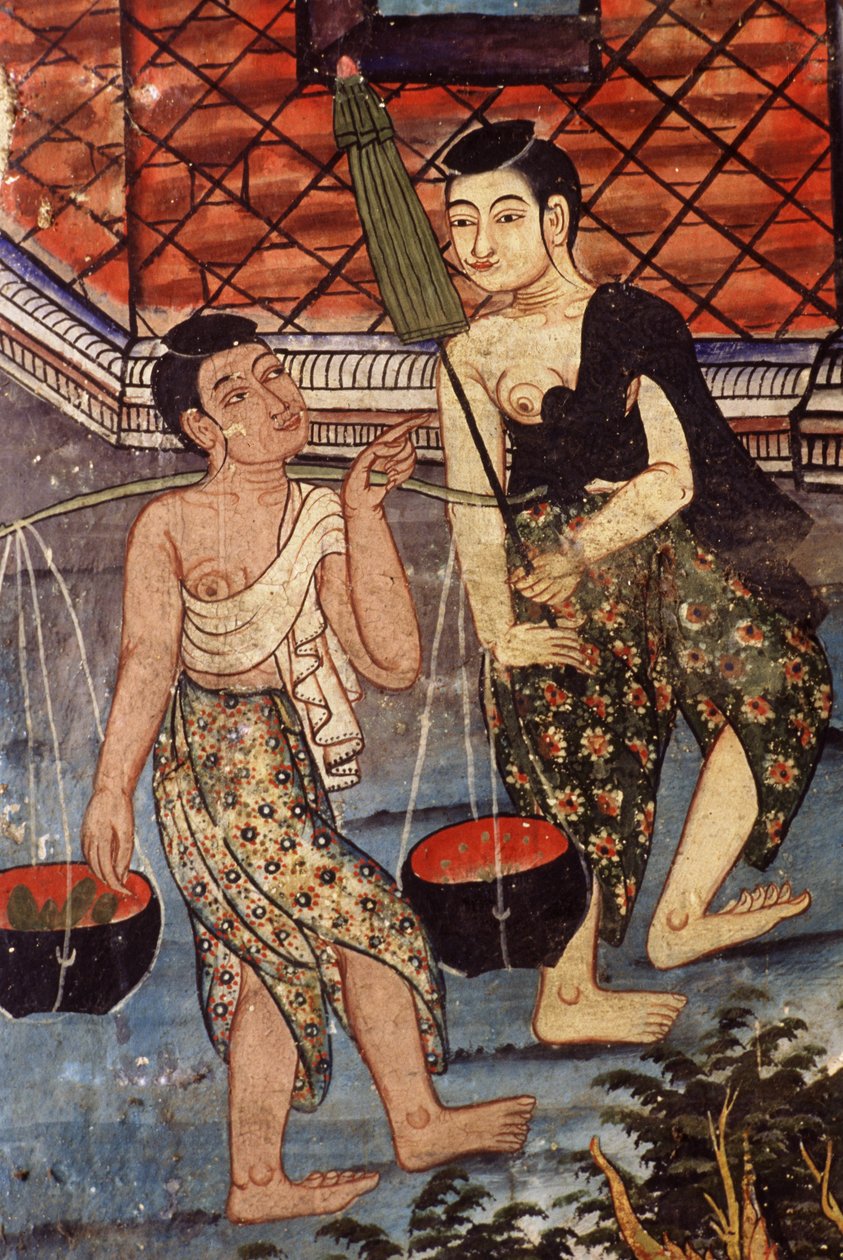 Taylandlı kadınlar (duvar resmi) by Thai School