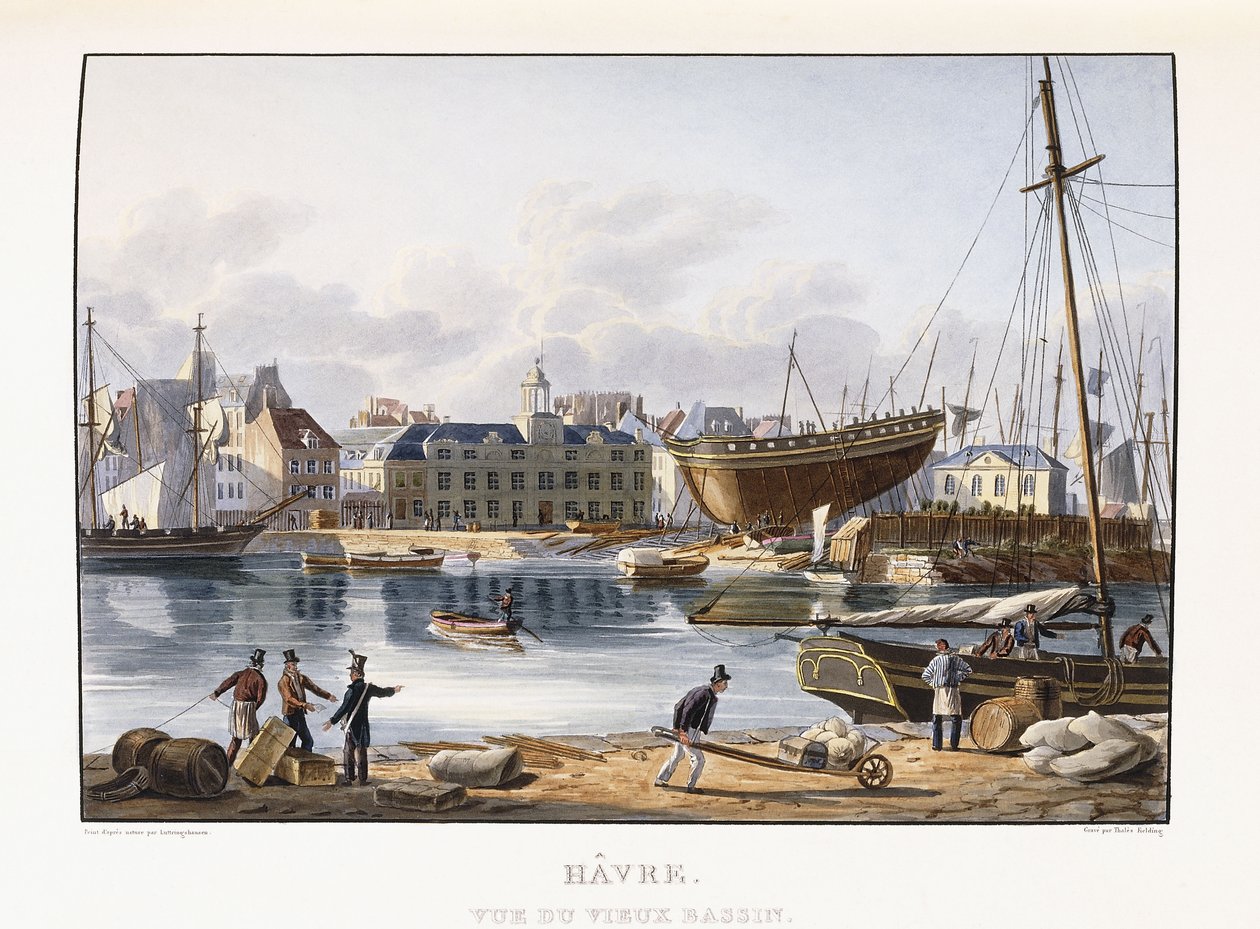 Eski rıhtımdan görülen Le Havre, 1823-1826 by Thales Fielding