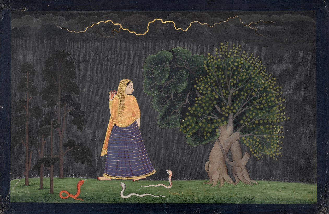 Sevgilisine Koşan Kahraman (Abhisarika Nayika) by The Family of Nainsukh