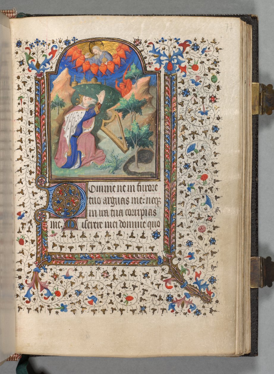 Paris Kullanım Saatleri Kitabı: Fol. 77r, David, c. 1420. by The Bedford Master