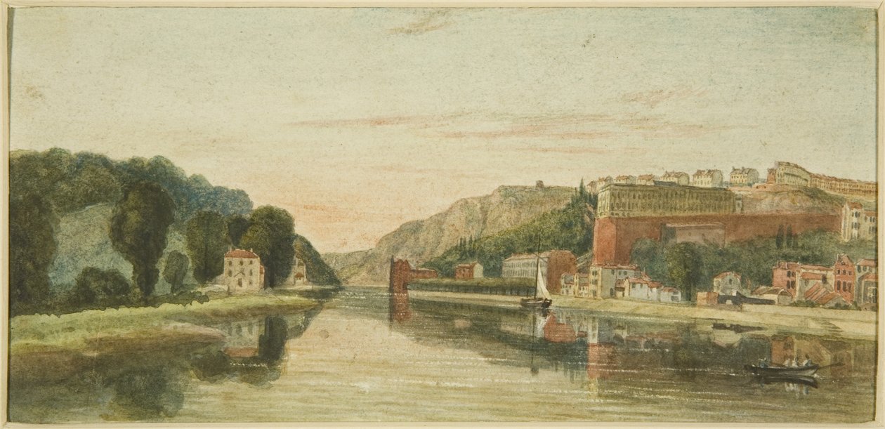 Hotwells, Clifton ve Avon Gorge (kağıt üzerine kurşun kalem ve sulu boya) by The Rev. John Eagles