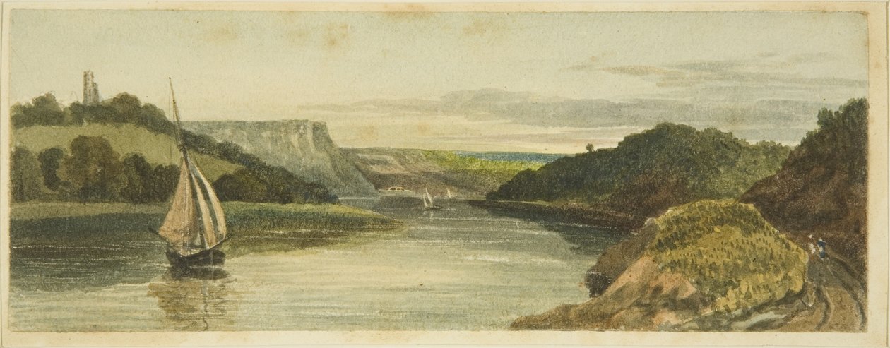 Deniz Surlarının altındaki Avon, c.1820 (kağıt üzerine kurşun kalem ve suluboya) by The Rev. John Eagles
