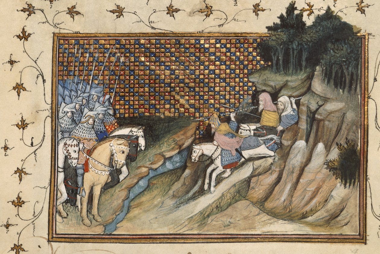 Harley 1319, f.9 Art Mór, Gloucester kontu ile tanışmak için, Jean Creton