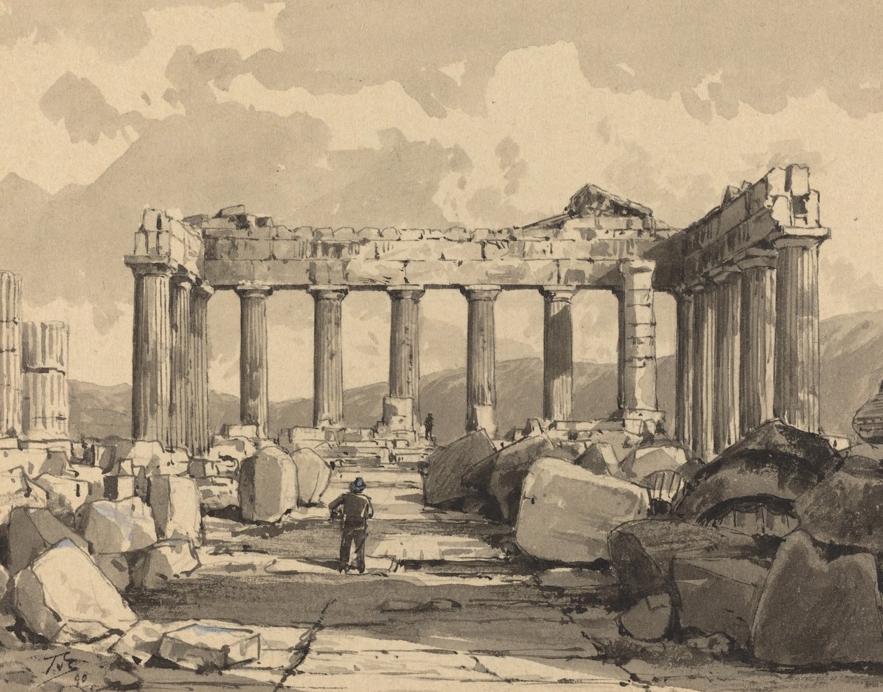 Parthenon, İçeride, 1890. by Themistocles von Eckenbrecher