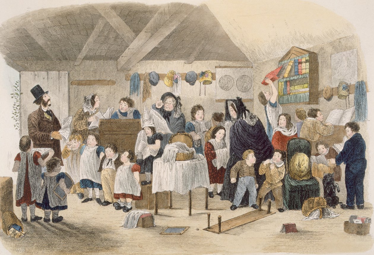 Köy Okulu Ziyareti, Bir Londra Enfes Eserinin Ülkedeki Bakire Teyzelerine Ziyaretinden bir örnek, pub. W. Kent, Londra, 1859 by Theo