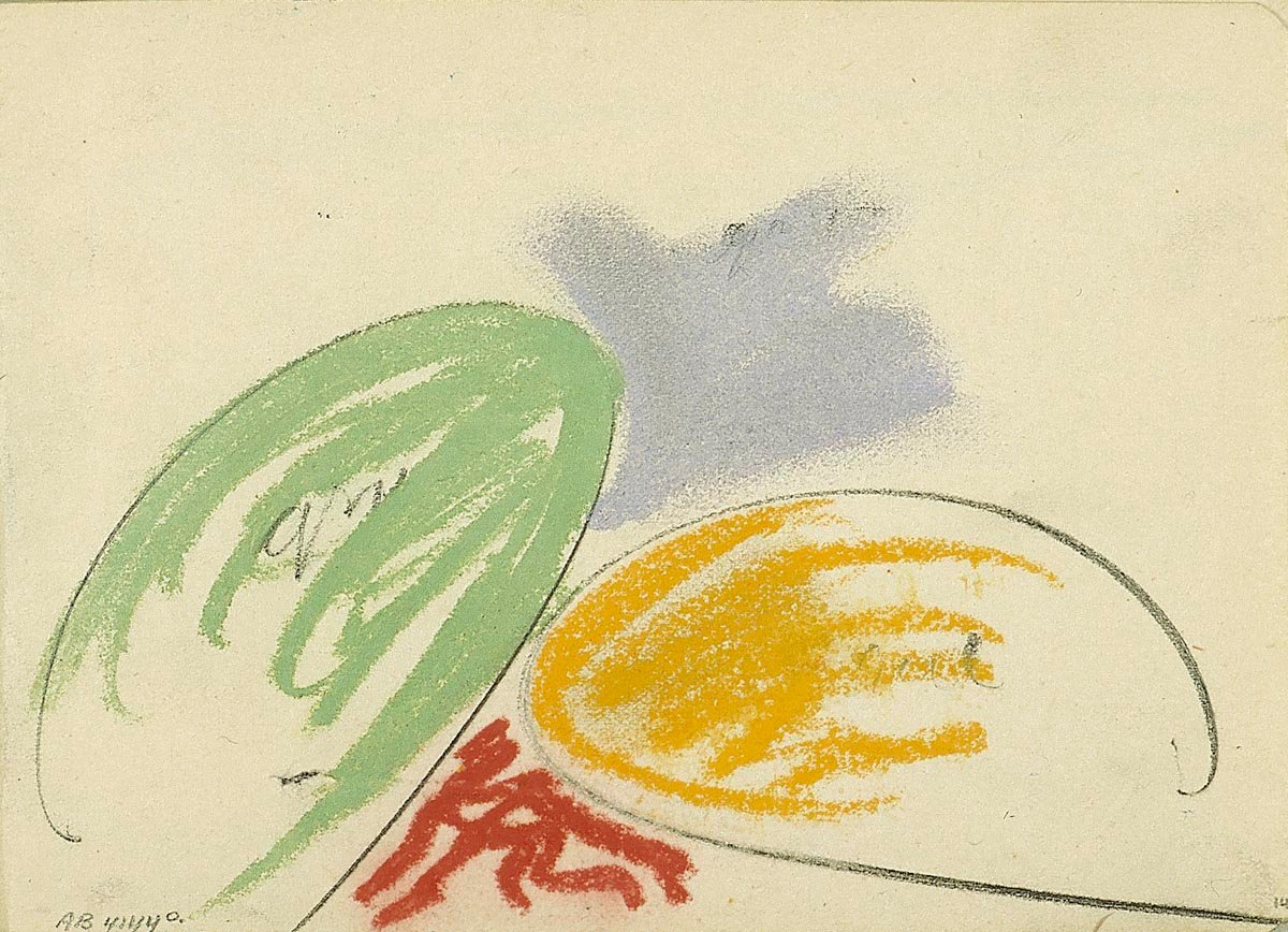 İki Oval Formlu Kompozisyon by Theo van Doesburg