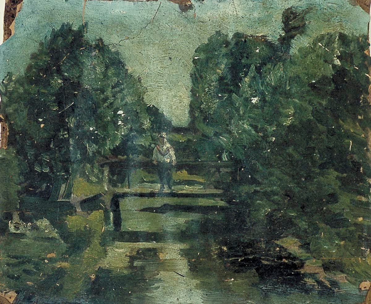 Ormandaki Bir Köprüde Figür by Theo van Doesburg
