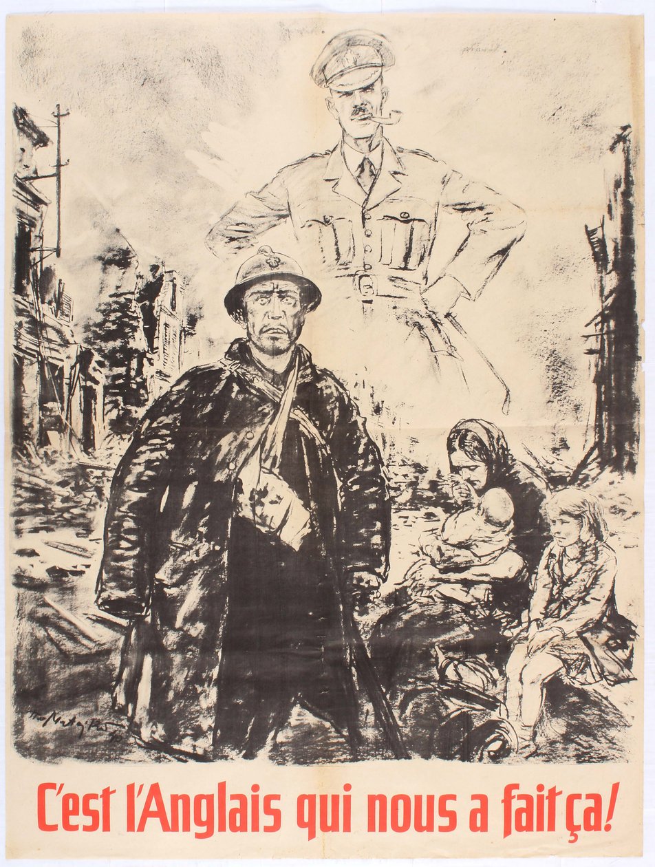 Bunu bize yapan İngilizler. Vichy Fransa Propaganda Posteri, 1940. by Theo Matejko